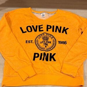 PINK Victoria's Secret Bright Orange Crew Neck Sweater
